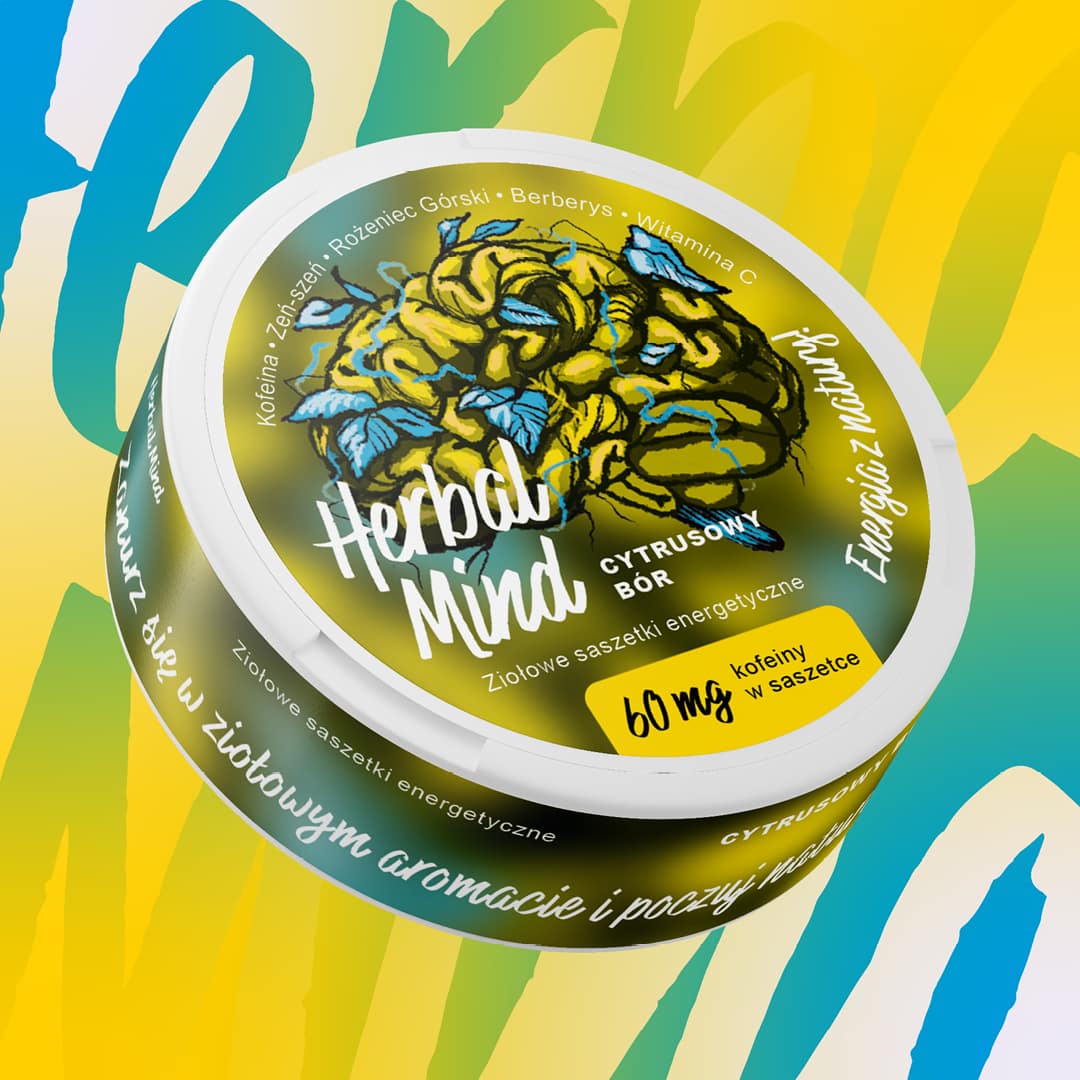 Snusy kofeinowe - HerbalMind Cytrusowy Bór - background
