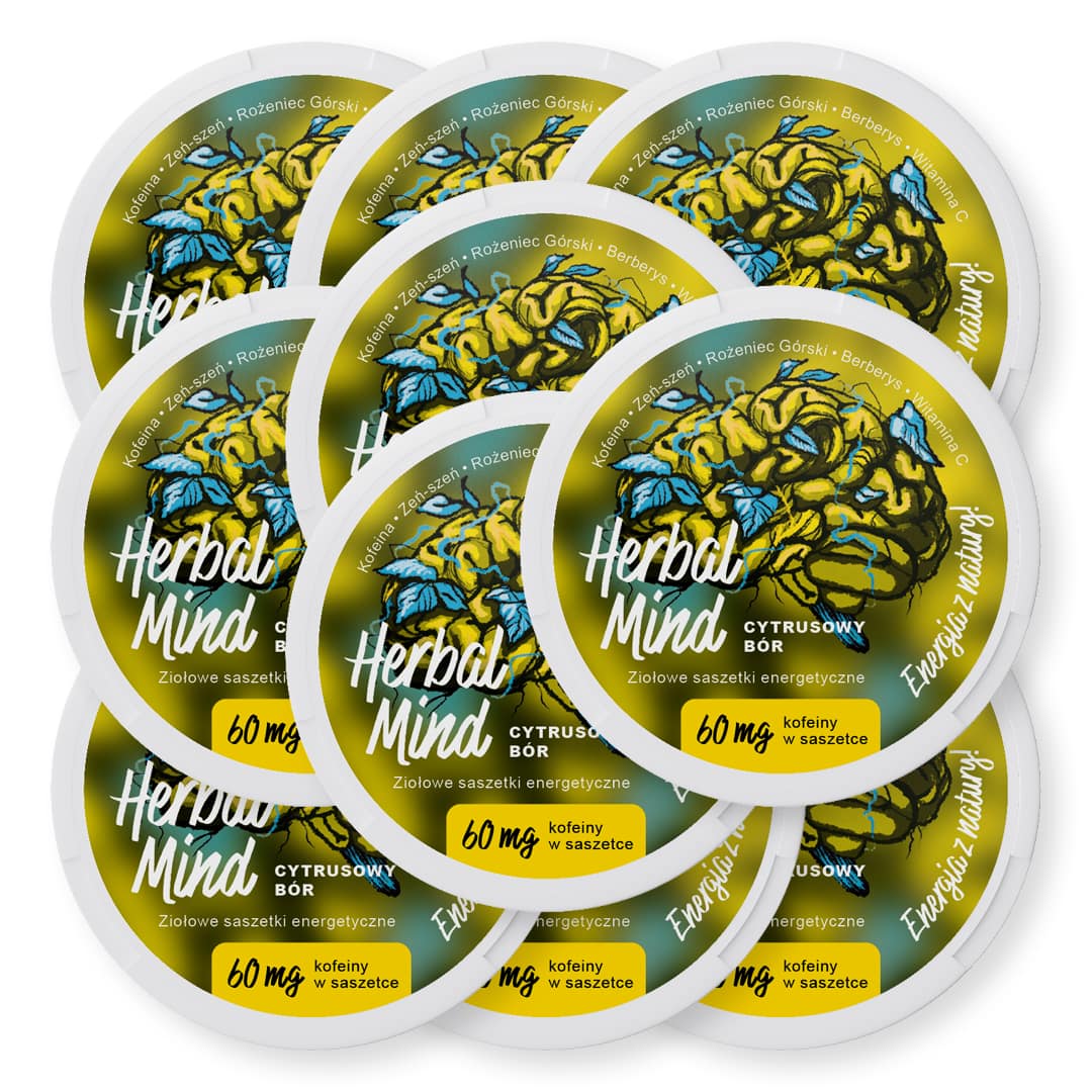 Woreczki energetyczne - HerbalMind Cytrusowy Bór, snusy