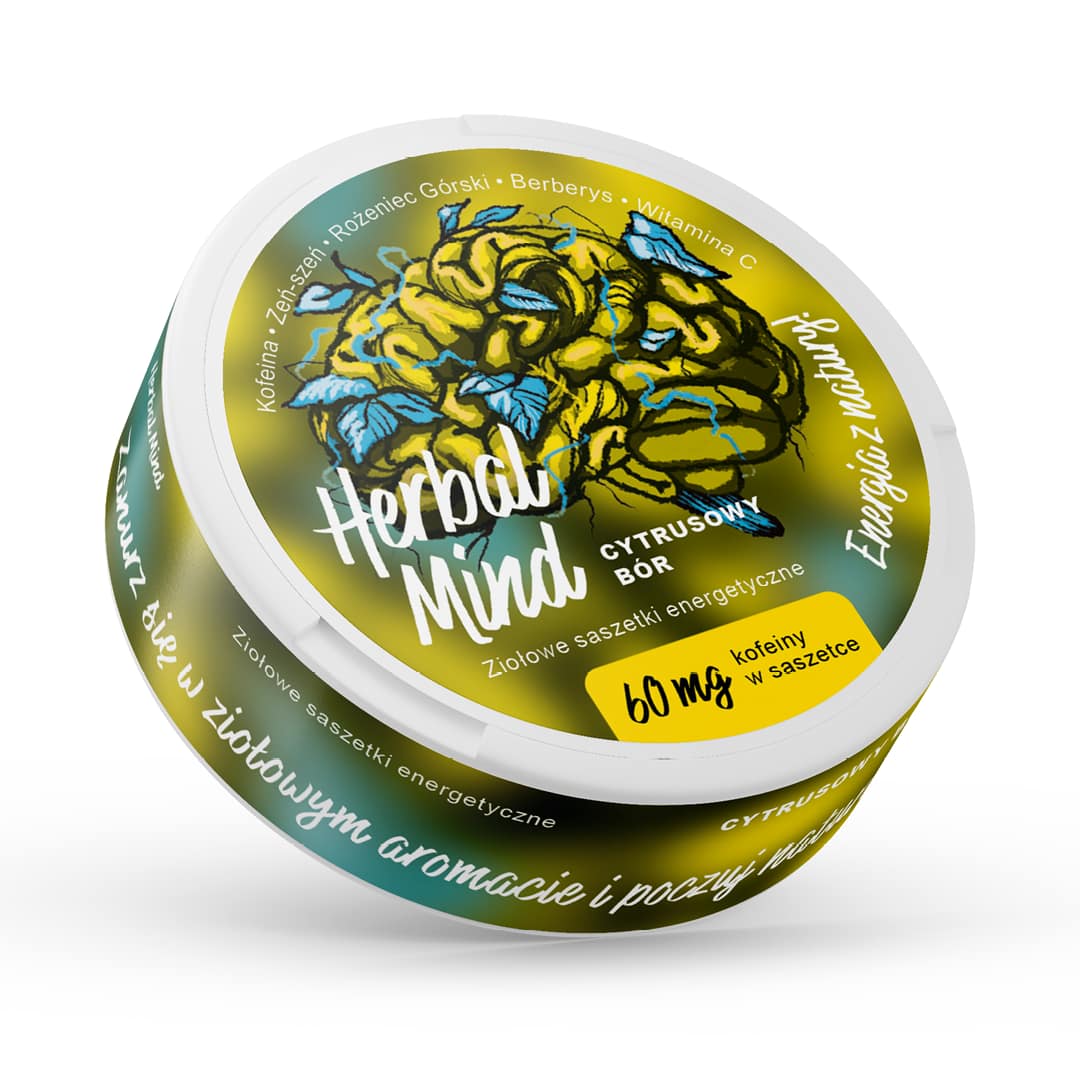 woreczki kofeinowe bez nikotyny - HerbalMind Cytrusowy Bór