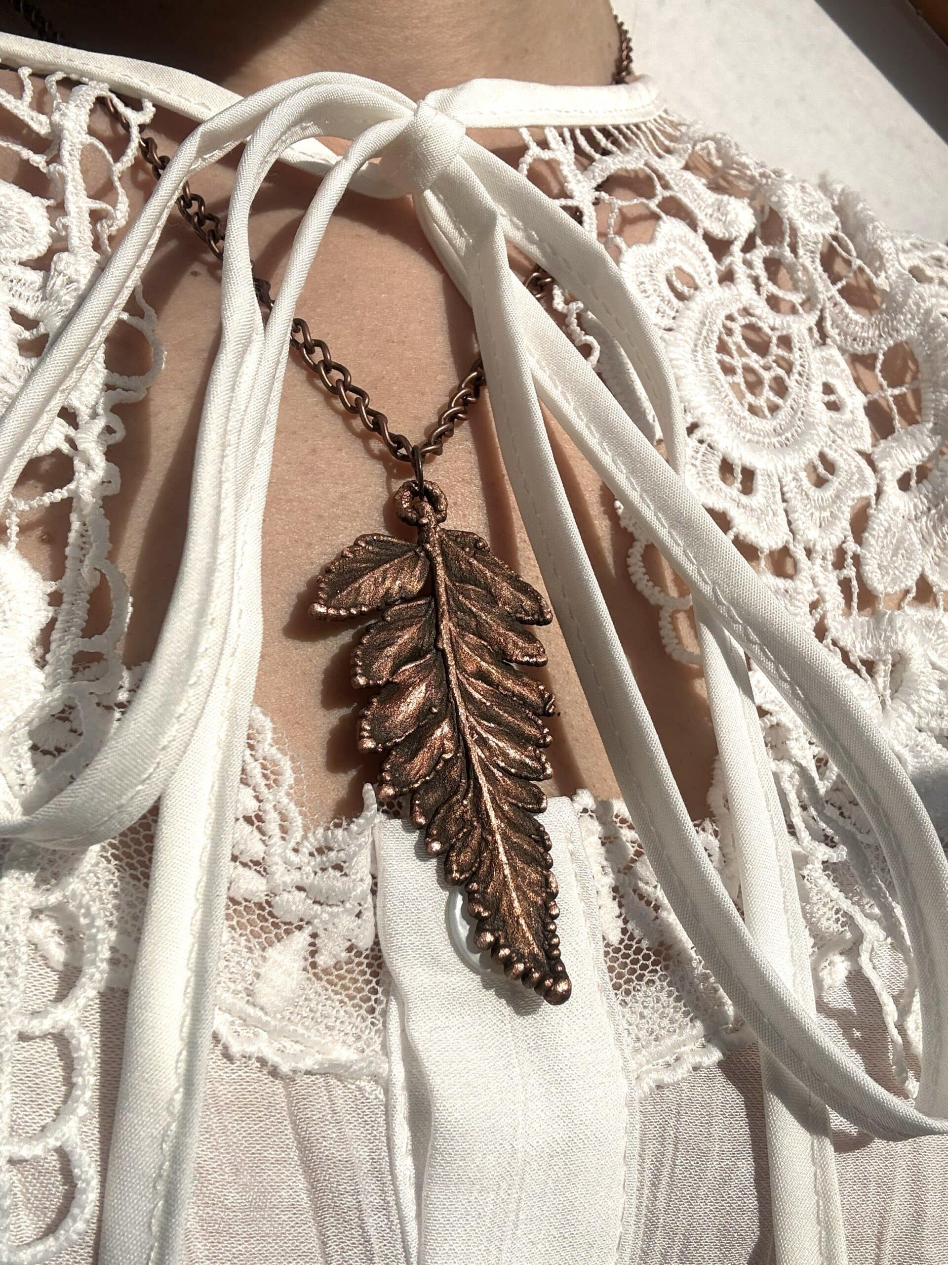 naszyjnik paproć, boho, talizman - zdjecie drugie