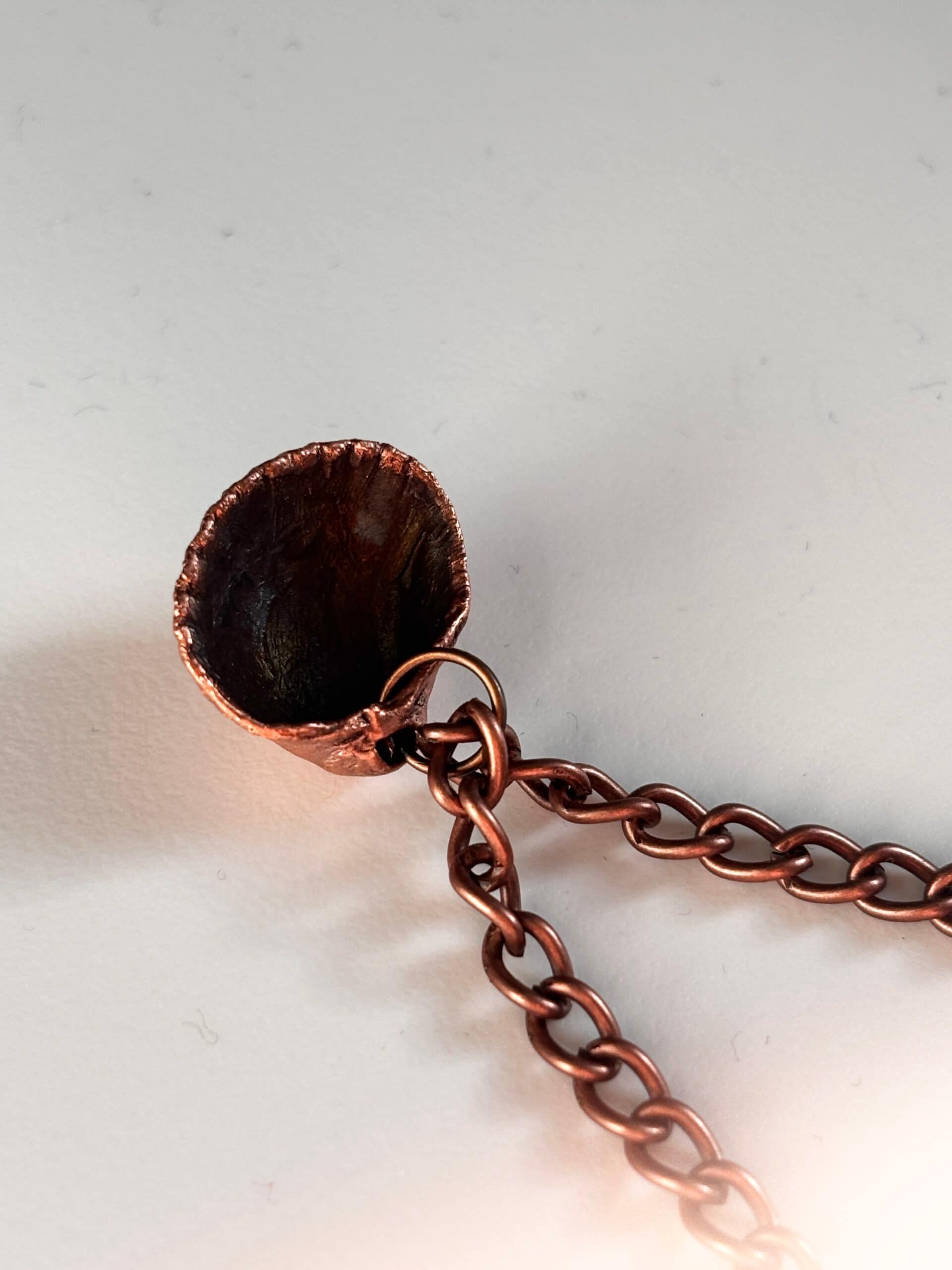 Naszyjnik muszelka miedziana, boho, talizman - zdjecie piąte