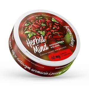 Snusy kofeinowe - saszetki bez nikotyny - HerbalMind Poziomkowa Polana